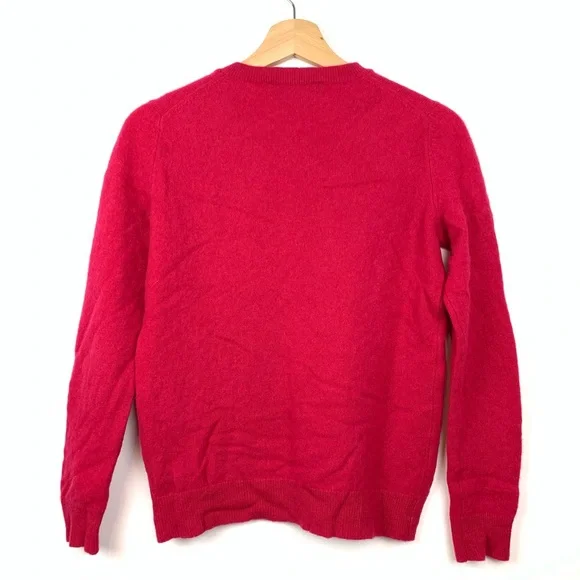 Cashmere Sweater Fushia Pink Sz Small Hudson’s Bay Crew Neck Quiet Luxury Soft - Picture 3 of 11